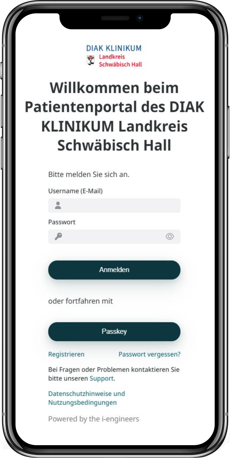 Auszug der Patientenportal-App