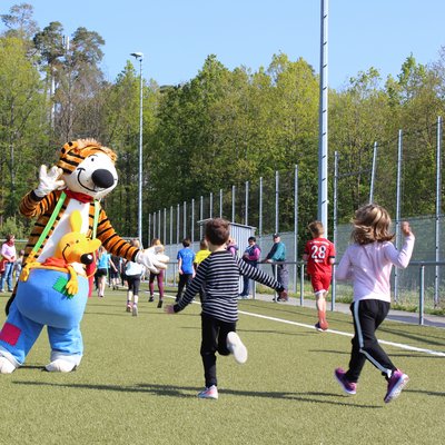 Maskottchen Beuteltiger Julius und Kängurufreundin Lisette